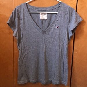 Hollister Gray V-neck T-shirt